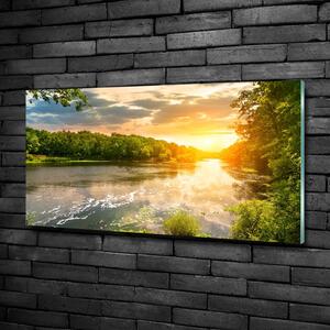 Foto obraz skleněný horizontální Soumrak nad řekou osh-54835338