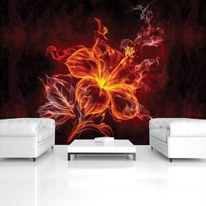Fototapeta - Květ - oheň a kouř (152,5x104 cm)