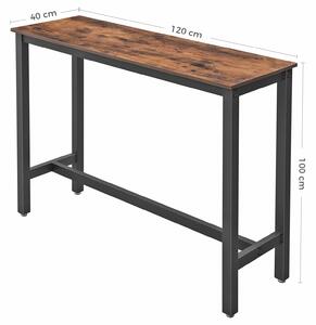 VASAGLE Barový stůl Industry - 120x40x100 cm