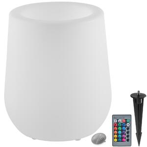 Tectake LED květináč Luminous Courve Pot s dálkovým ovládáním - bílá
