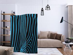 Paraván - Zebra pattern (turquoise) [Room Dividers]