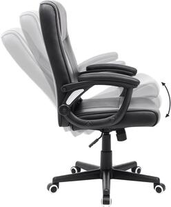 Vasagle Černá polyuretanová otočná kancelářská židle