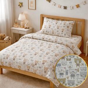Mušelínové povlečení Teddy Bear TiaHome - Dětský set 130x90cm + 65x45cm