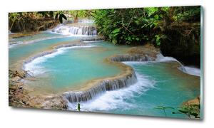 Foto obraz skleněný horizontální Vodopád v lese osh-60896180