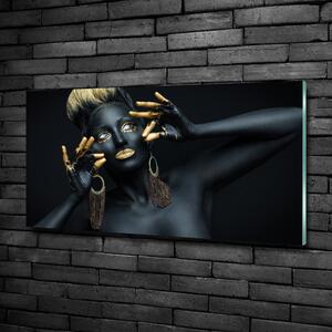Fotoobraz na skle Žena v černém osh-61049843