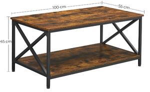 VASAGLE Konferenční stolek Industry - 100x55x45 cm