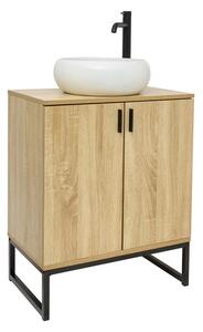 Koupelnová skříňka s umyvadlem Ceramia Easy 60x73x36 cm světlý dub lesk EASYUMDB5