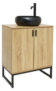 Koupelnová skříňka s umyvadlem Ceramia Easy 60x73x36 cm světlý dub lesk EASYUMDB6
