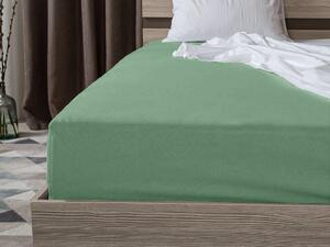 Jersey prostěradlo EXCLUSIVE tmavě zelené 90x200 cm, 100% bavlna