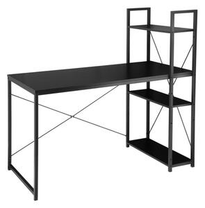 Psací stůl s regálem LOFTY 120x60 cm, černý