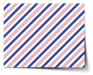 Sablio Plakát Modročervené pruhy - 60x40 cm