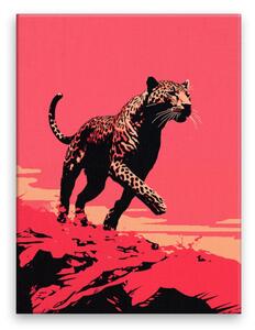 Obraz na plátně - Leopard v růžové - 30x40 cm