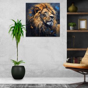 Obraz na plátně - Lev s bohatou hřívou - 40x40 cm