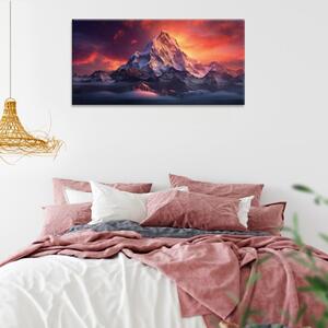 Obraz na plátně - Hory v červáncích - 60x30 cm