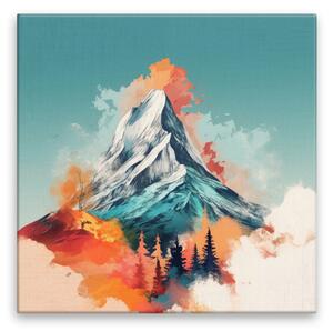 Obraz na plátně - Hora vystupující z lesů - 40x40 cm