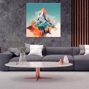 Obraz na plátně - Hora vystupující z lesů - 40x40 cm