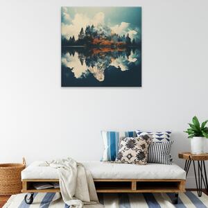 Obraz na plátně - Místo nad jezerem - 40x40 cm