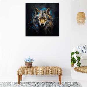 Obraz na plátně - Vlk ve zlatém - 40x40 cm - CZ výroba