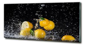 Foto obraz skleněný horizontální Citrony a voda osh-64818305