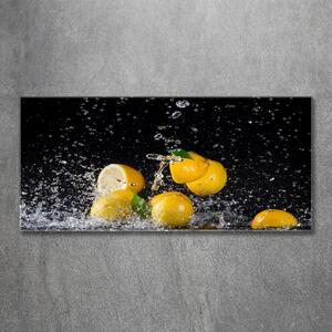 Foto obraz skleněný horizontální Citrony a voda osh-64818305