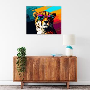 Obraz na plátně - Gepard s brýlemi - 50x40 cm