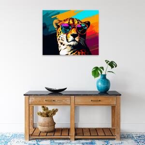 Obraz na plátně - Gepard s brýlemi - 50x40 cm