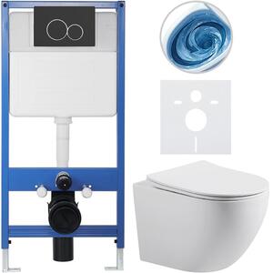 Kompletní WC set Profi/Cesso - bílá matná - WC tlačítko Duo/Černá matná - předstěnová instalace - 49x36 cm - 8050BD84343