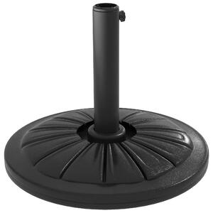 Stojan na slunečník Outsunny s kulatým základem a plnitelnou cementovou hmotností HDPE 13 kg pro slunečníky s průměrem 38/48 mm, průměr 43x32 cm, čern