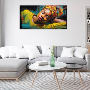 Obraz na plátně - Odpočívající africká žena - 60x30 cm