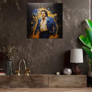 Obraz na plátně - Pablo Escobar v modré - 40x40 cm