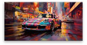 Obraz na plátně - Porsche v ulici - 60x30 cm - CZ výroba