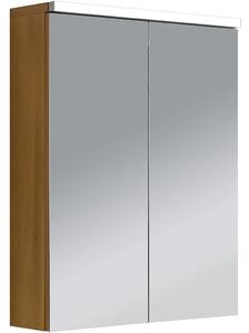 Koupelnová zrcadlová skříňka s LED osvětlením Avia - dub medový - 55x70x16,5 cm