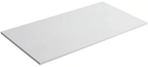 Koupelnová deska z litého mramoru Elanys - bílá matná - 80x46x1,2 cm