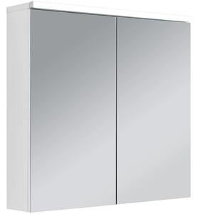 Koupelnová zrcadlová skříňka s LED osvětlením Avia - bílá matná - 75x70x16,5 cm