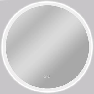 Koupelnové LED zrcadlo Blanco, akrylátový rám - bílá lesklá - Ø 50 cm