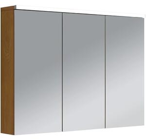 Koupelnová zrcadlová skříňka s LED osvětlením Avia - dub medový - 95x70x16,5 cm