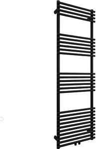 Koupelnový radiátor Luigi - středové připojení 50mm/boční - 713W - černá matná - 1600x500 mm