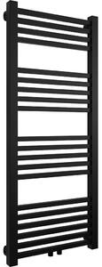 Koupelnový radiátor Franko - středové připojení 50mm/boční - 392W - černá matná - 1200x500 mm