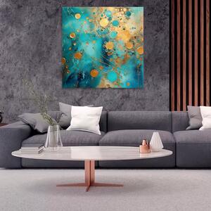 Obraz na plátně - Tyrkysové bubliny - 40x40 cm