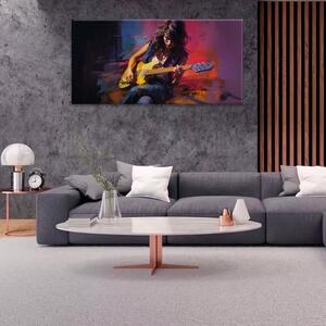 Obraz na plátně - S elektrickou kytarou - 60x30 cm