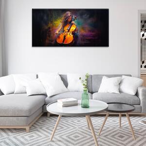 Obraz na plátně - Hraje na cello - 60x30 cm - CZ výroba