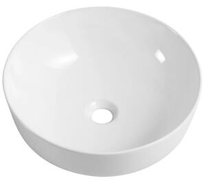 Umyvadlo keramické Marcello - na desku - bílá lesklá - Ø 42 cm