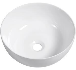 Umyvadlo keramické Elio - na desku - bílá lesklá - Ø 36 cm