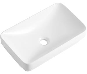 Umyvadlo keramické Kiana - polozápustné a na desku - bílá lesklá - 50x31 cm