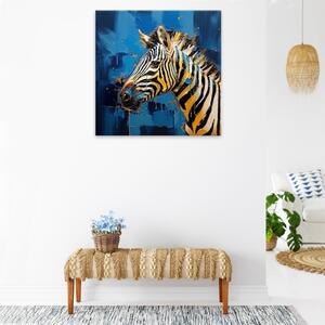 Obraz na plátně - Malovaná zebra - 40x40 cm - CZ výroba