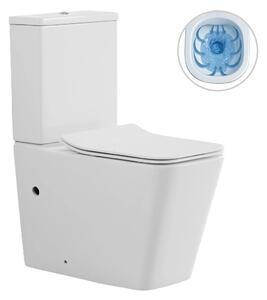 WC kombi Forte, Rimless - bezokrajové splachování + Slim/SoftClose sedátko - spodní/zadní odpad - bílá lesklá - 64x36 cm