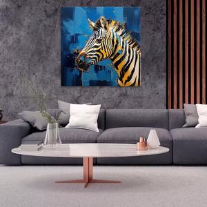 Obraz na plátně - Malovaná zebra - 40x40 cm - CZ výroba