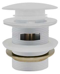 Vanová výpusť - click-clack s přepadem - 6/4 " - bílá matná
