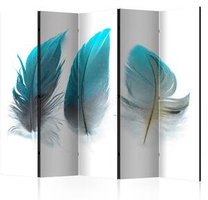Artgeist Paraván - Blue Feathers II [Room Dividers] Size: 225x172