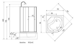 KERRA-KAROLINA - sprchový box 90 x 90 x 225 cm